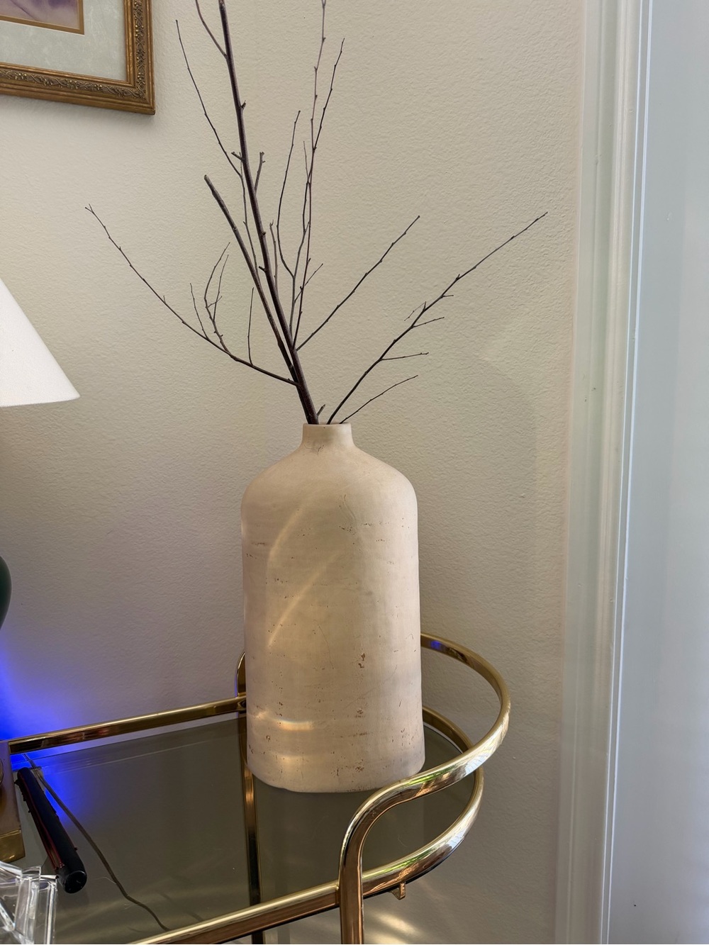 Studio McGee Textured Cream Ceramic Floor Vase